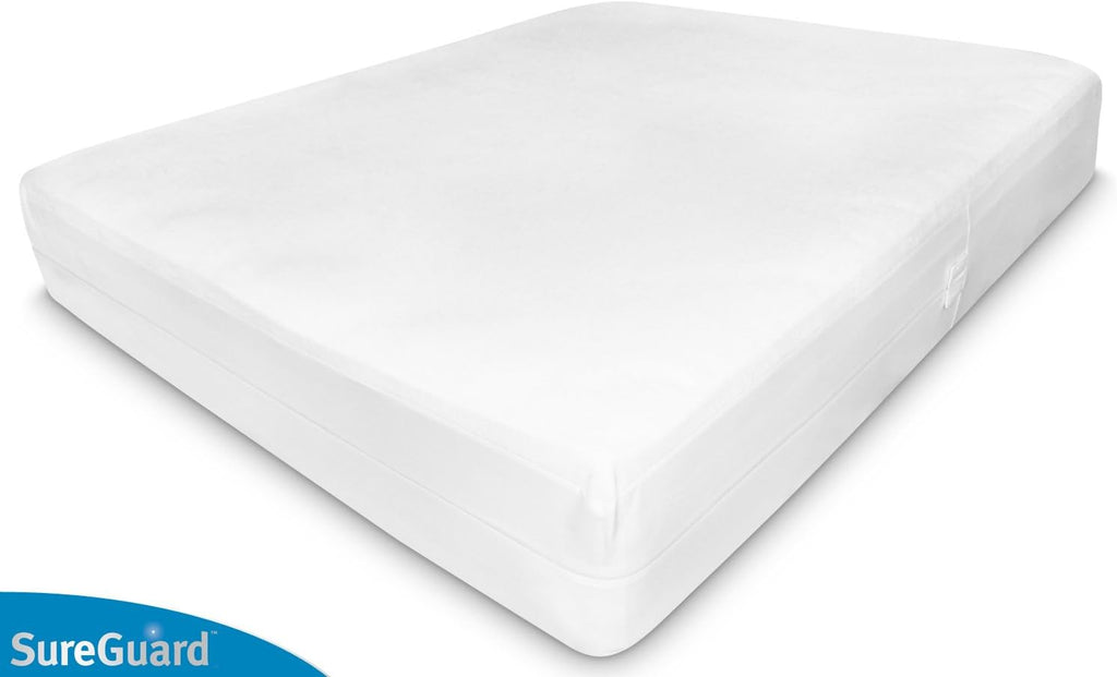 Queen (9-12" Deep) Zippered Mattress Protector Encasement | Six-Sided Waterproof, Bed Bug Proof, Hypoallergenic Dust