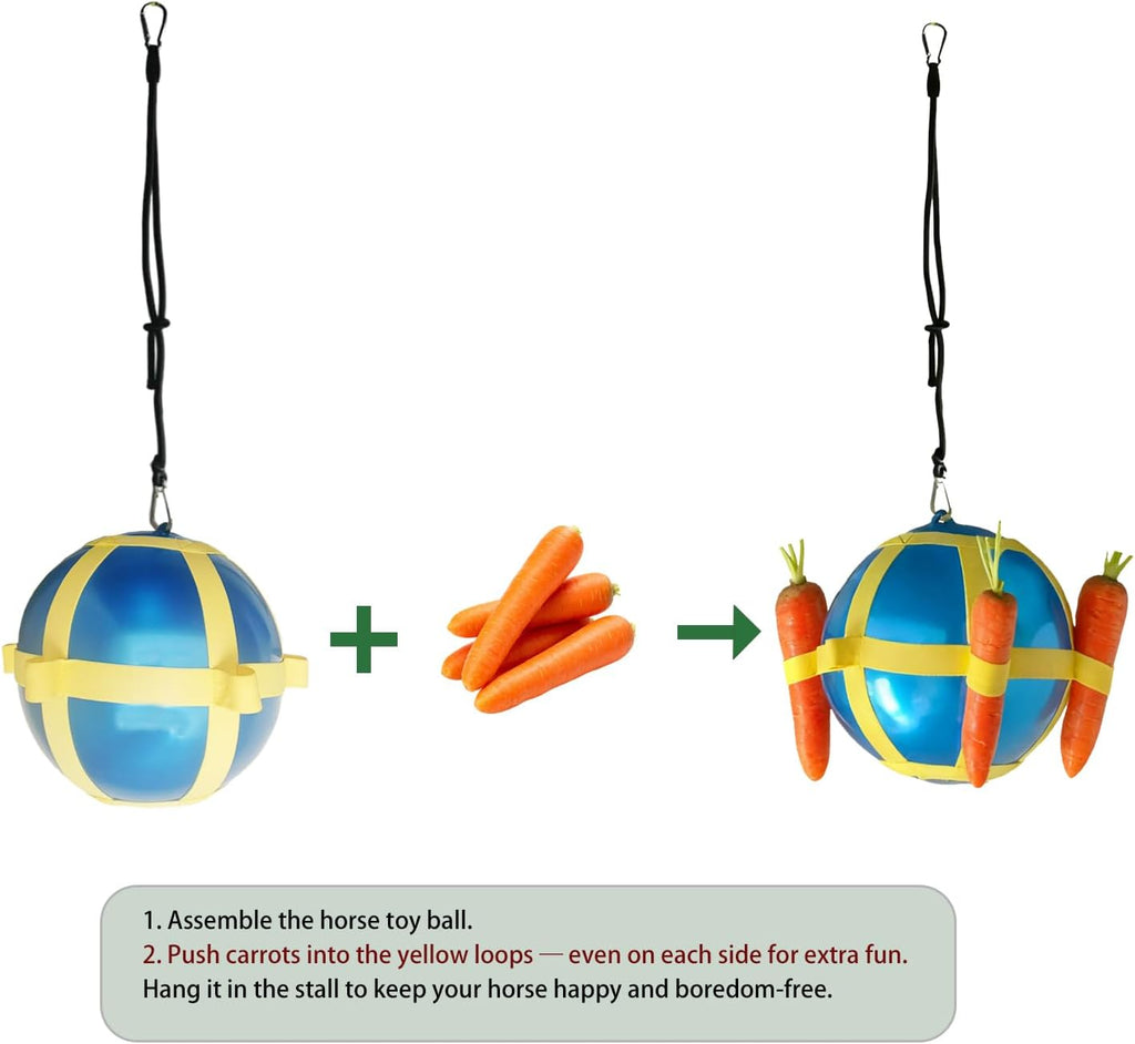Slow Feed Horse Treat Ball | Enrichment Toy for Play and Stall Entertainment | Jolly Ball for Horses with Carrot