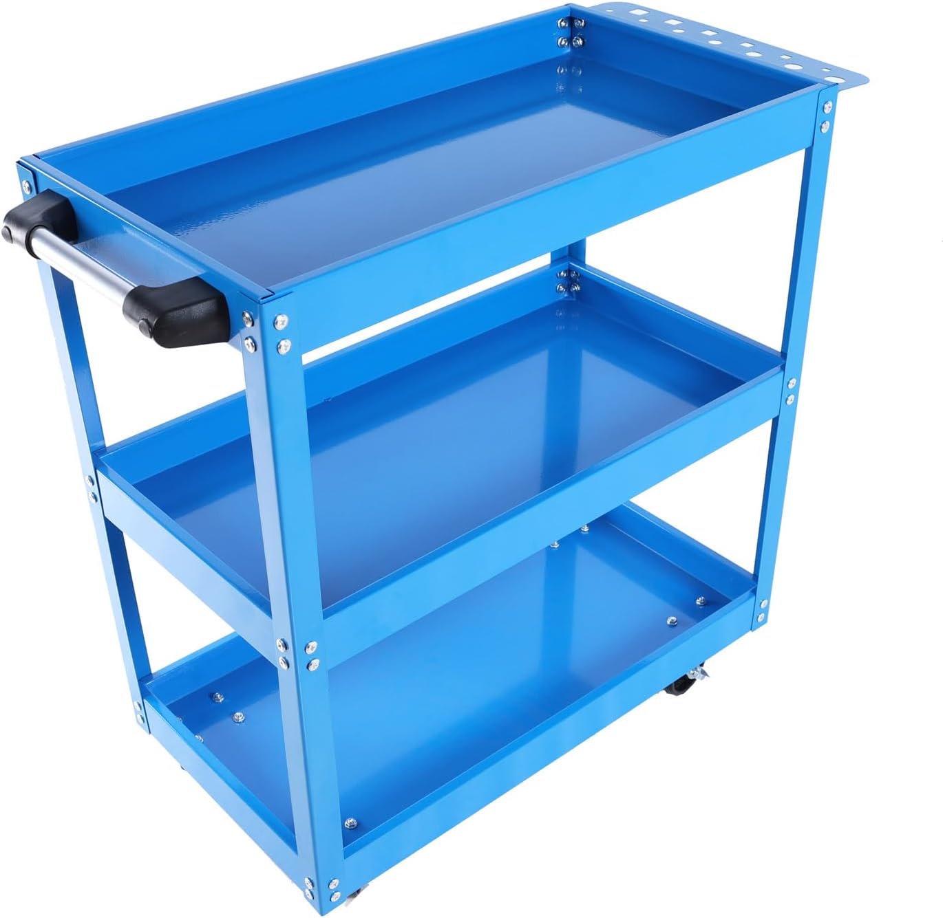 3-Tier Utility Cart,3 Shelves Rolling Carts with Brake Wheels,450lbs Load Capacity,Heavy Duty Mechanic Storage Cart