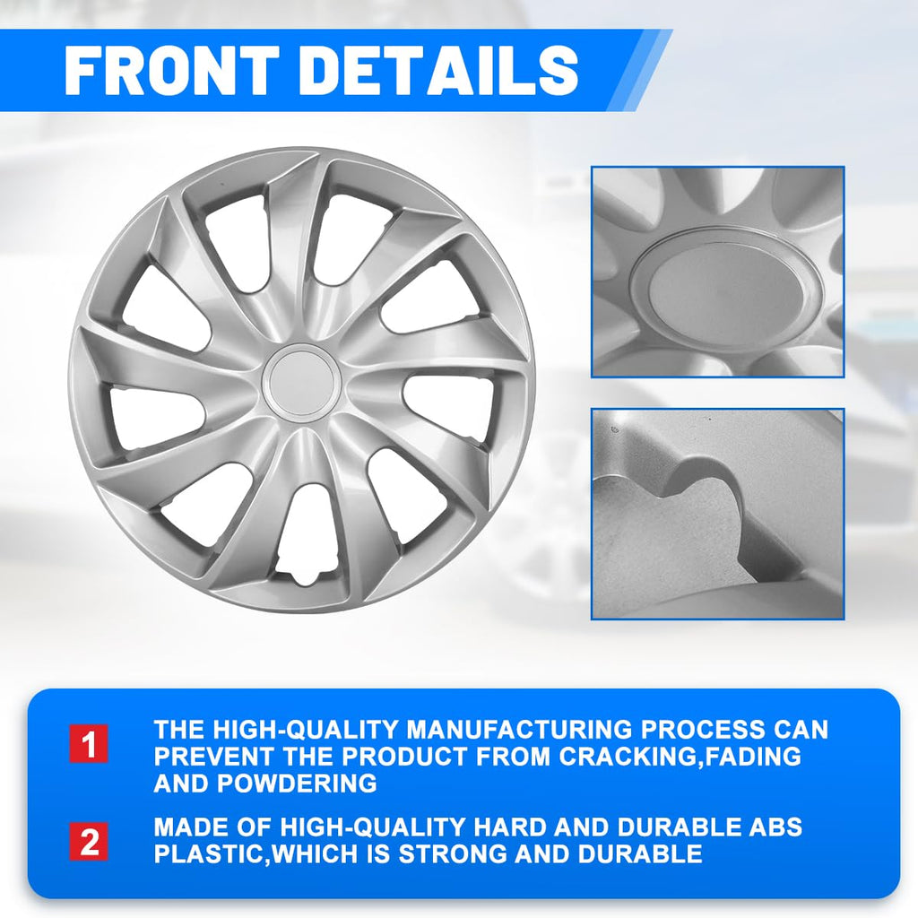4 Packs Hubcaps 13 Inch, 13" Wheel Covers Replacement, Lacquer