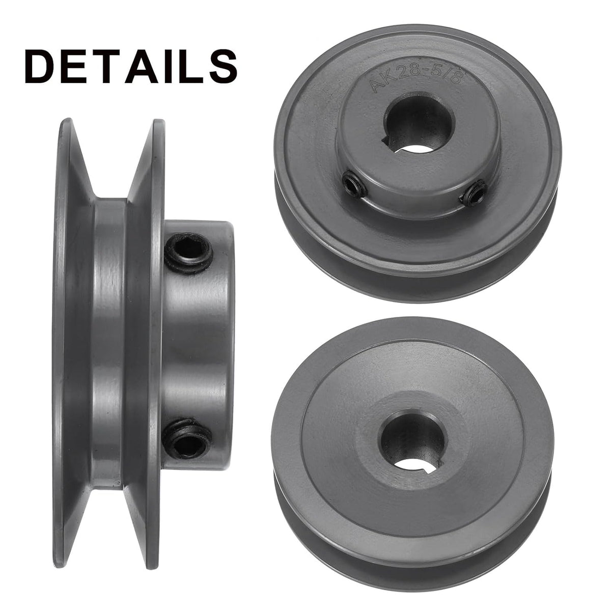 uxcell AK28-5/8 V-Belt Sheave 5/8" Bore, 2.8" OD, Single Groove Web Sheave
