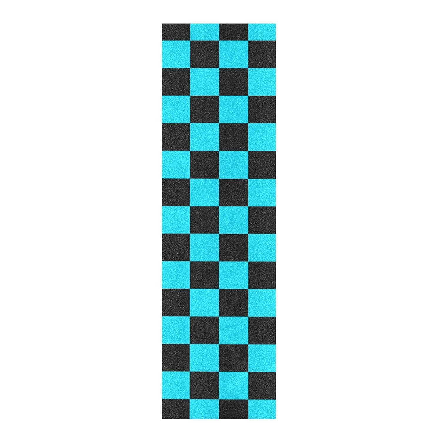 Checkered Blue Black Skateboard Grip Tape Longboards Griptape Sandpaper for Rollerboard Non-Slip Bubble Free Street