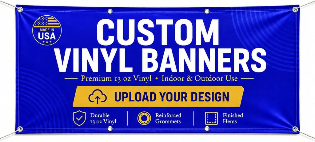 Personalized Custom Vinyl Banner, Indoor Outdoor Printing for Events | Printed on thick vinyl with grommet or hem