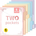 6 Pcs Binder Dividers for 3 Rings Binders Index Dividers with Two Clear Pockets Plastics Sheets Protectors with Tab