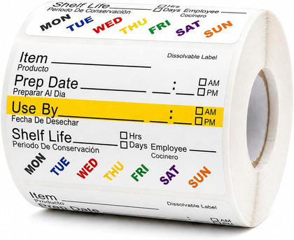 Dissolvable Food Rotation Labels 2"×3" Shelf Life Stickers 300 PCS