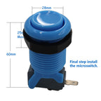 6x Arcade Button Happ Style 28mm Standard Push Button