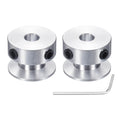 uxcell 2Pcs Single Groove Pulley, 6mm Fixed Bore 20mm Outer Diameter Aluminum Alloy Mechanical Belt Pulley with Hex Wrench for 6mm PU Round Belt