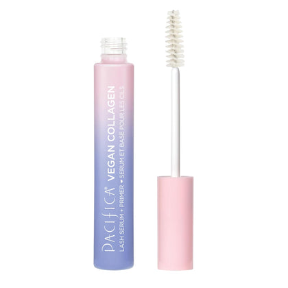 Vegan Collagen Eye Lash Serum & Clear Mascara Primer – Conditioning Vitamin B & E Formula for Longer, Fuller Lashes