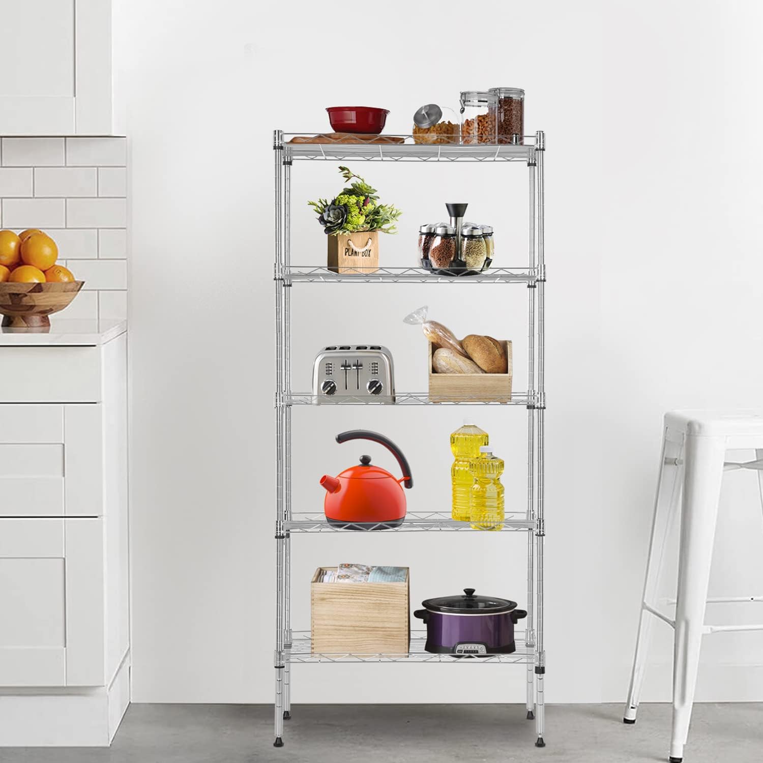Adjustable NSF-Certified Metal Shelf Wire Shelving Unit Storage for Small Places Restaurant Garage Pantry Kitchen
