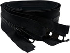 2PCS #5 22 Inch Black Separating Jacket Zippers for Sewing Coats, Molded Plastic Bulk Zippers(Black 22" 2PCS)