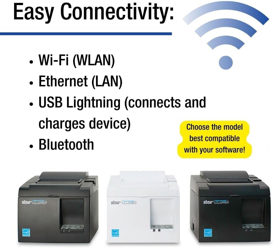 TSP143IIIU USB Thermal Receipt Printer with Device and Mfi USB Ports, Auto-cutter, and Internal Power Supply - Gray