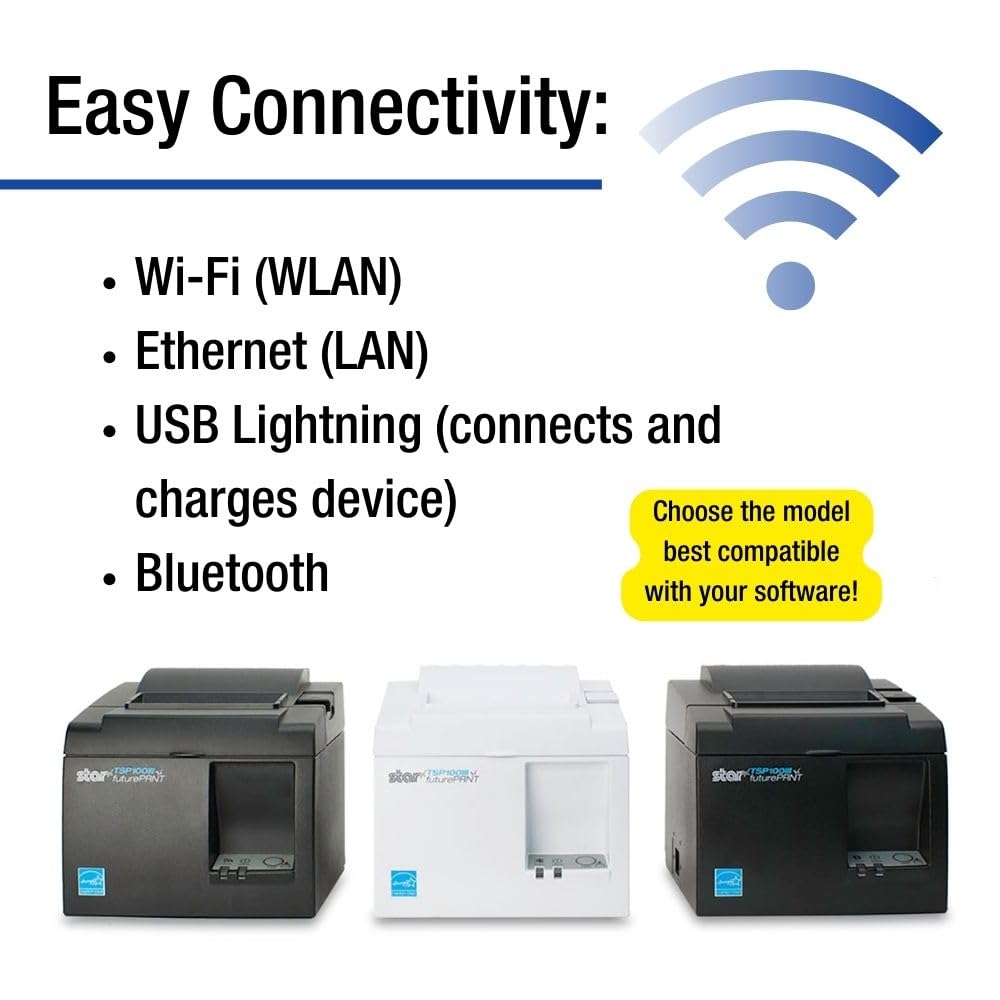 TSP143IIILAN Ethernet (LAN) Thermal Receipt Printer with Auto-Cutter and Internal Power Supply - Gray