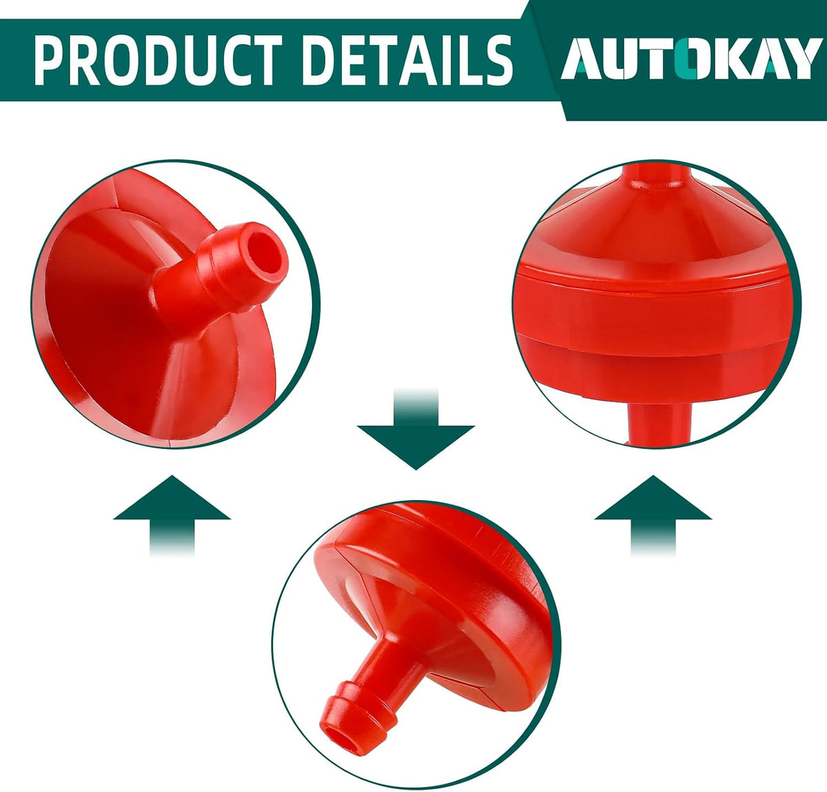 AUTOKAY Lawn Mower 1/4" Inline Gas Fuel Filter Compatible with 298090