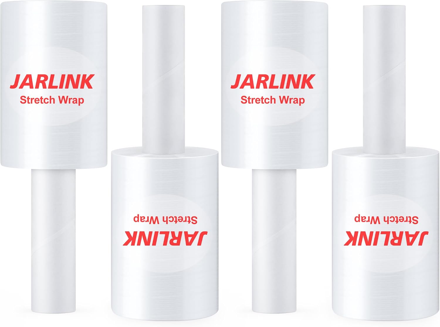 5" x 1000' Stretch Film, Pallet Shrink Wrap W/Handles, 4 Pack | Heavy-duty Self-adhering Plastic Shrink Wrap, 60