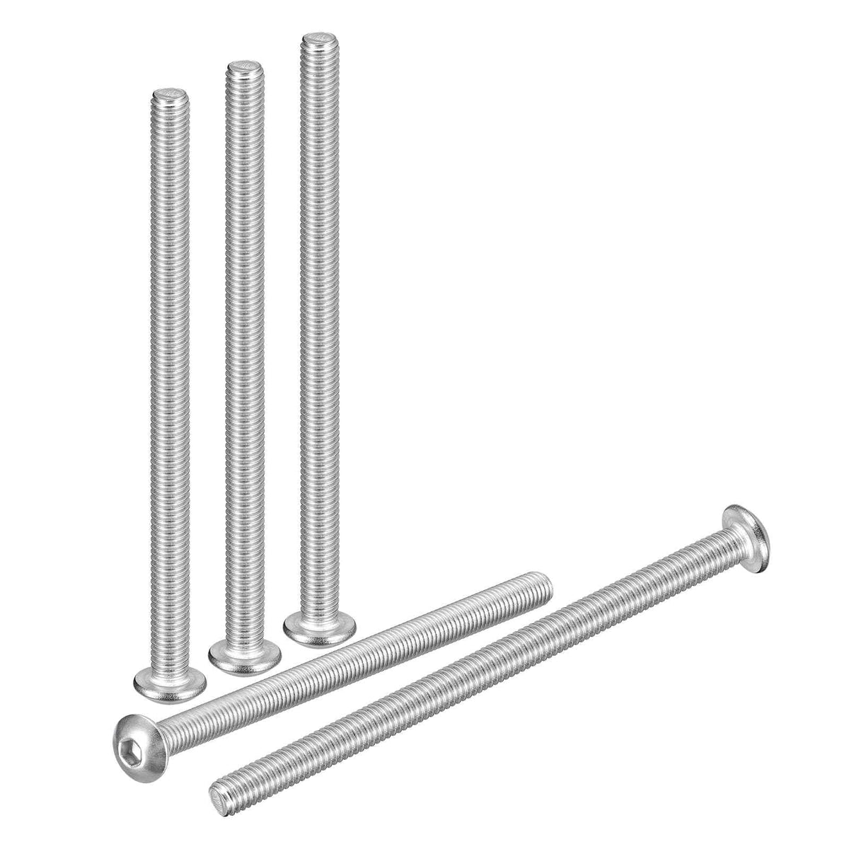 DTGN M5-0.8x75mm Button Head Socket Cap Screw 6Pack 304 SS Whitewashed