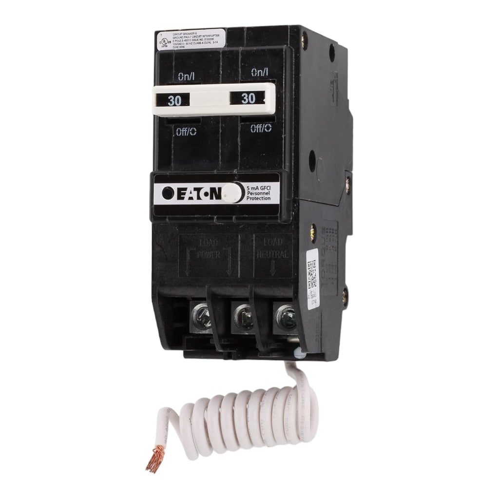 CUTLER-HAMMER BRN230GF 30 Amp Double Pole Circuit Breaker - GFCI Protection, 120/240V, Pigtail Neutral, UL Listed (1)