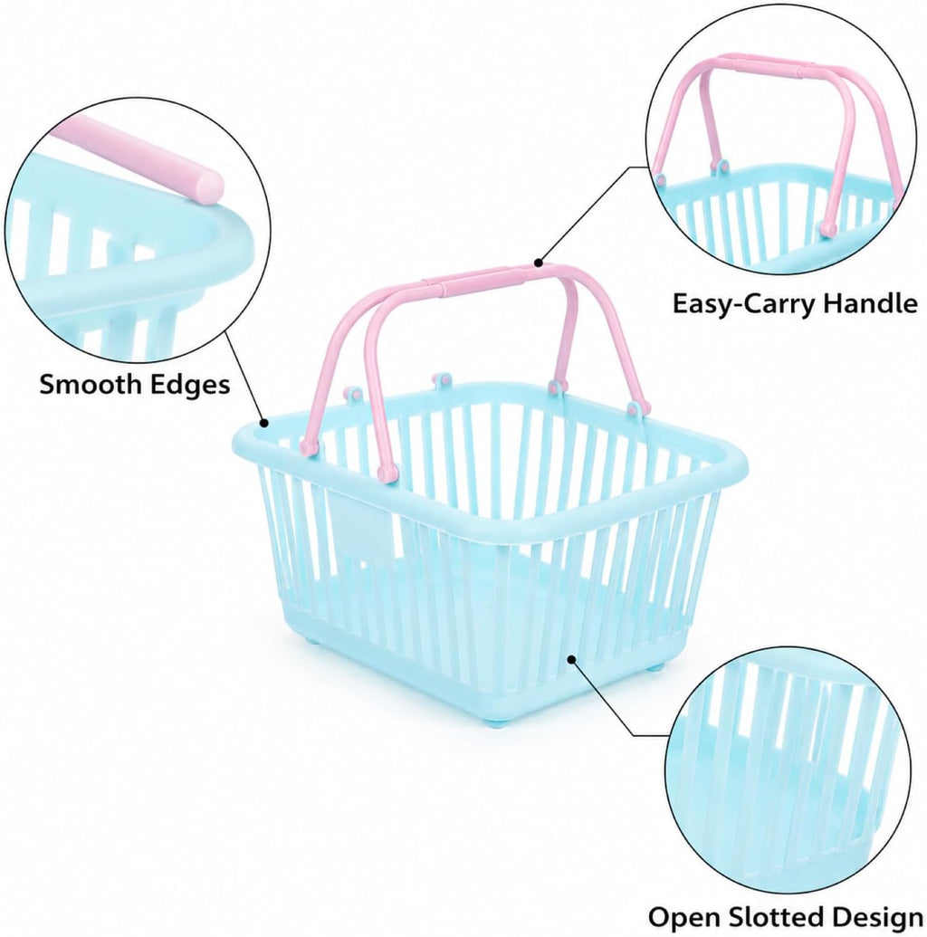 4pcs Small Shopping Basket, Mini Play Shopping Basket