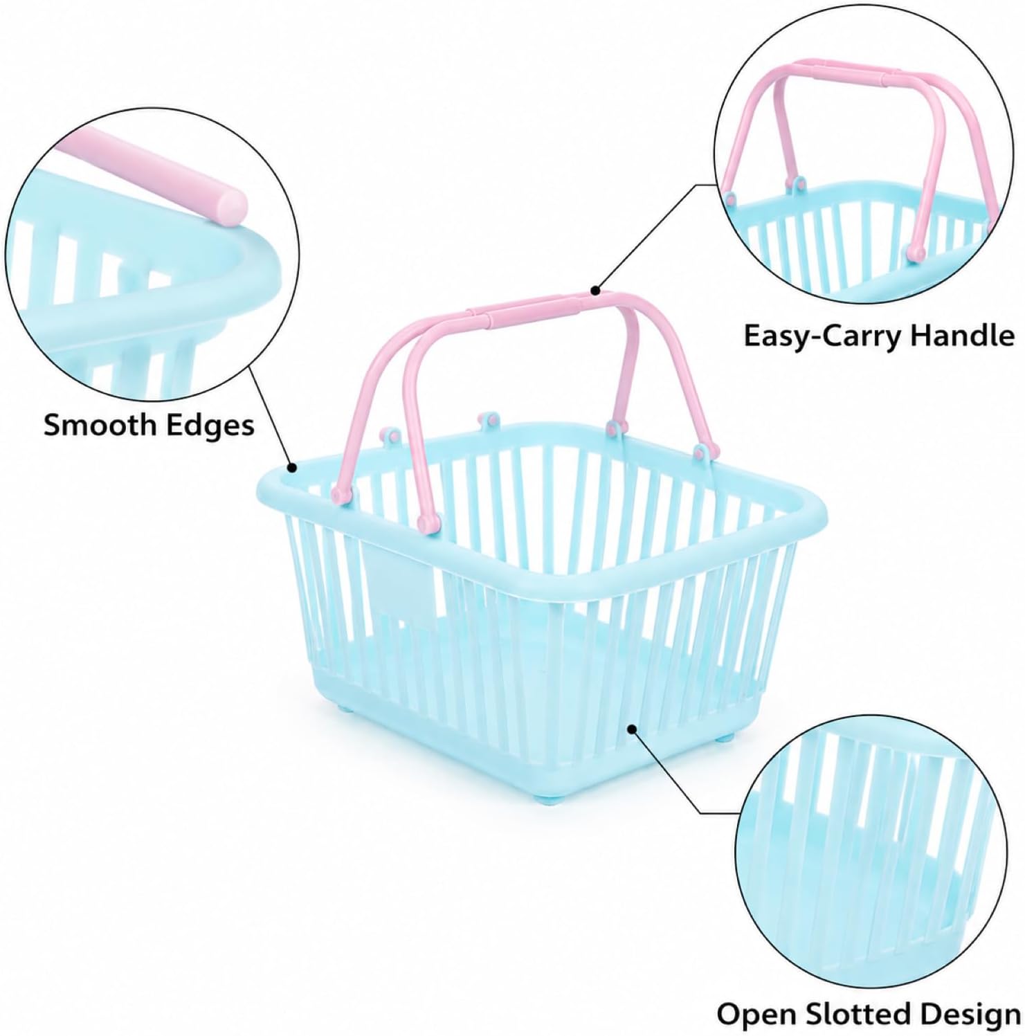 4pcs Small Shopping Basket, Mini Play Shopping Basket