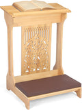 Tree of Life Church Prayer Bench Stool Wooden Padded Kneeler with Shelf and Cushion Prayer Kneeler for Home Church