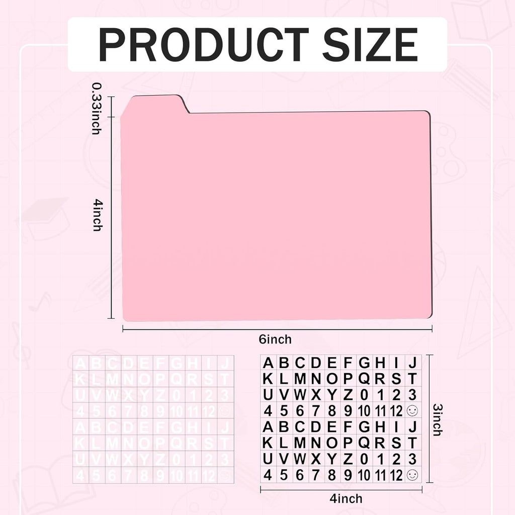 50 Pack 4 x 6 Inch Index Card Dividers with 2 Number Alphabet Sticker with Tab, Dry Erase Index Card Guide Set, Photo