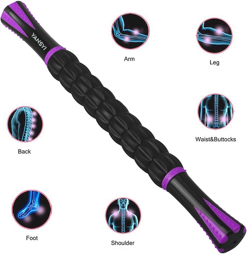 Professional 9-Roller Deep Tissue Massage Stick - Portable Muscle Recovery Roller for Athletes, Relieves Post-Workout