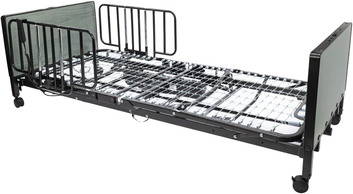 Fully Electric Hospital Bed Set - Foam Mattress, Half Rails Included - Enhanced Comfort, Convenience