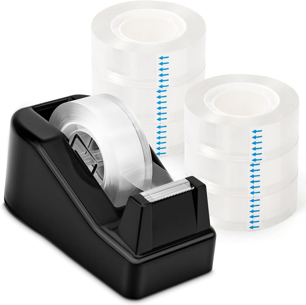Lightweight Desktop Tape Dispenser, 6 Rolls Tape, 1-Inch Core