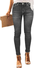 Women's Denim Pants Classic Stretch Skinny Shaping Mid Rise Work Jeans