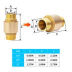 ChillWaves Brass In-Line Spring Check Valve DN20 3/4" Male Thread, One-Way Non-return Vertical Check Valve for Backflow Prevention(1-PACK)