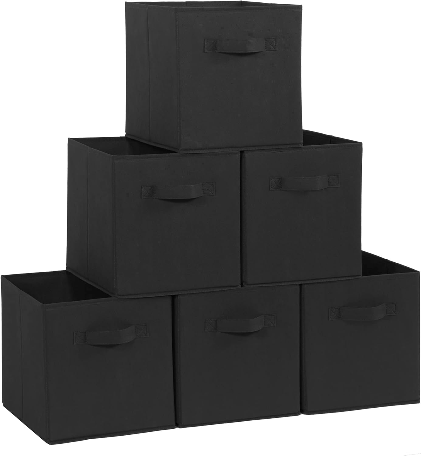 Storage Cubes, 11 Inch Durable 6 Pack Fabric Foldable Collapsible Bins with Handles for Organization, Closet