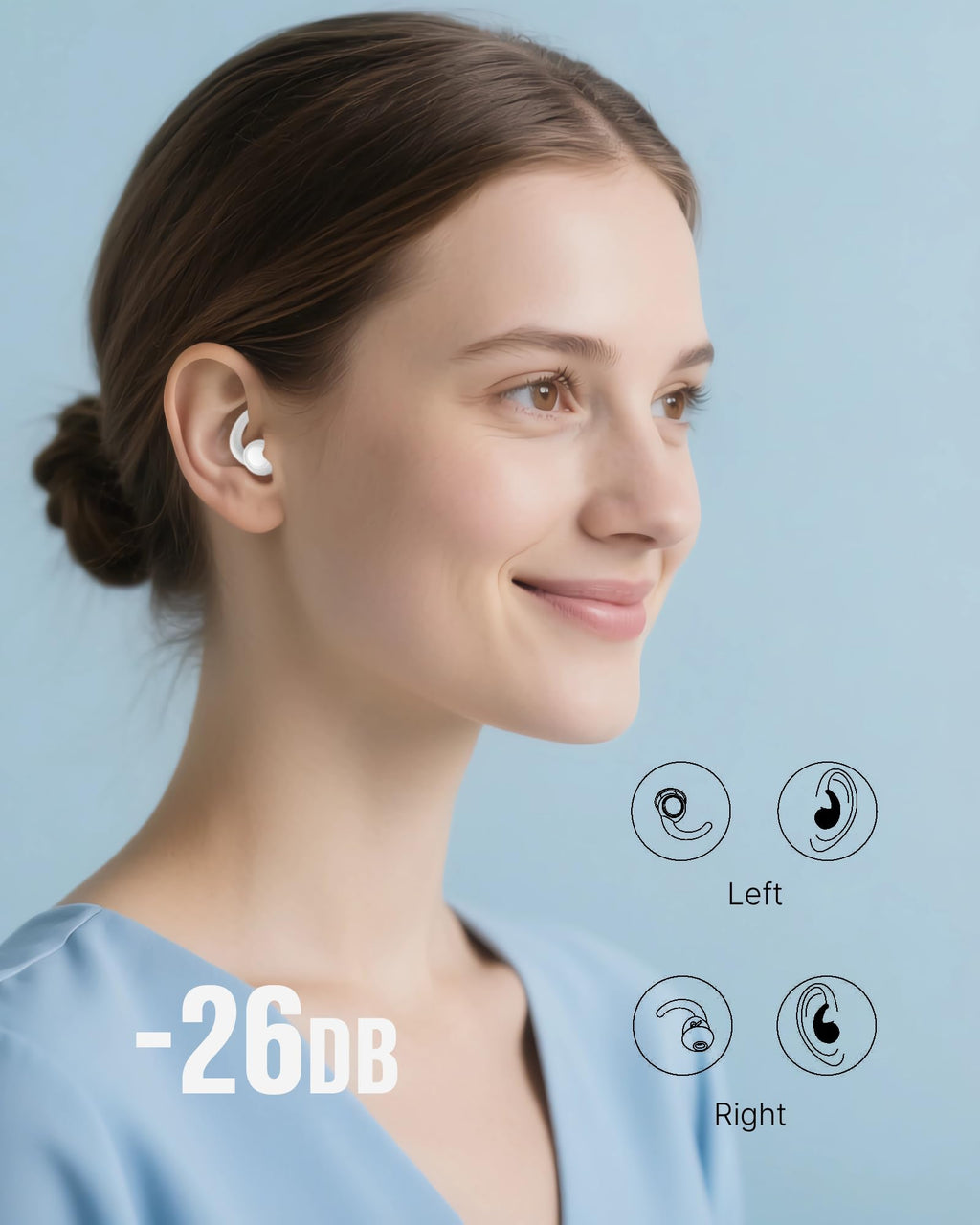 Ear Plugs for Sleep and Noise Reduction, Soft & Comfort, 26dB