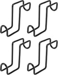 4 Inch Tack Hook Set - 4 Pack Heavy Duty Black Horse Halter Rack, Over Rail Bridle Hooks Anti-Rust Coated Metal Hooks