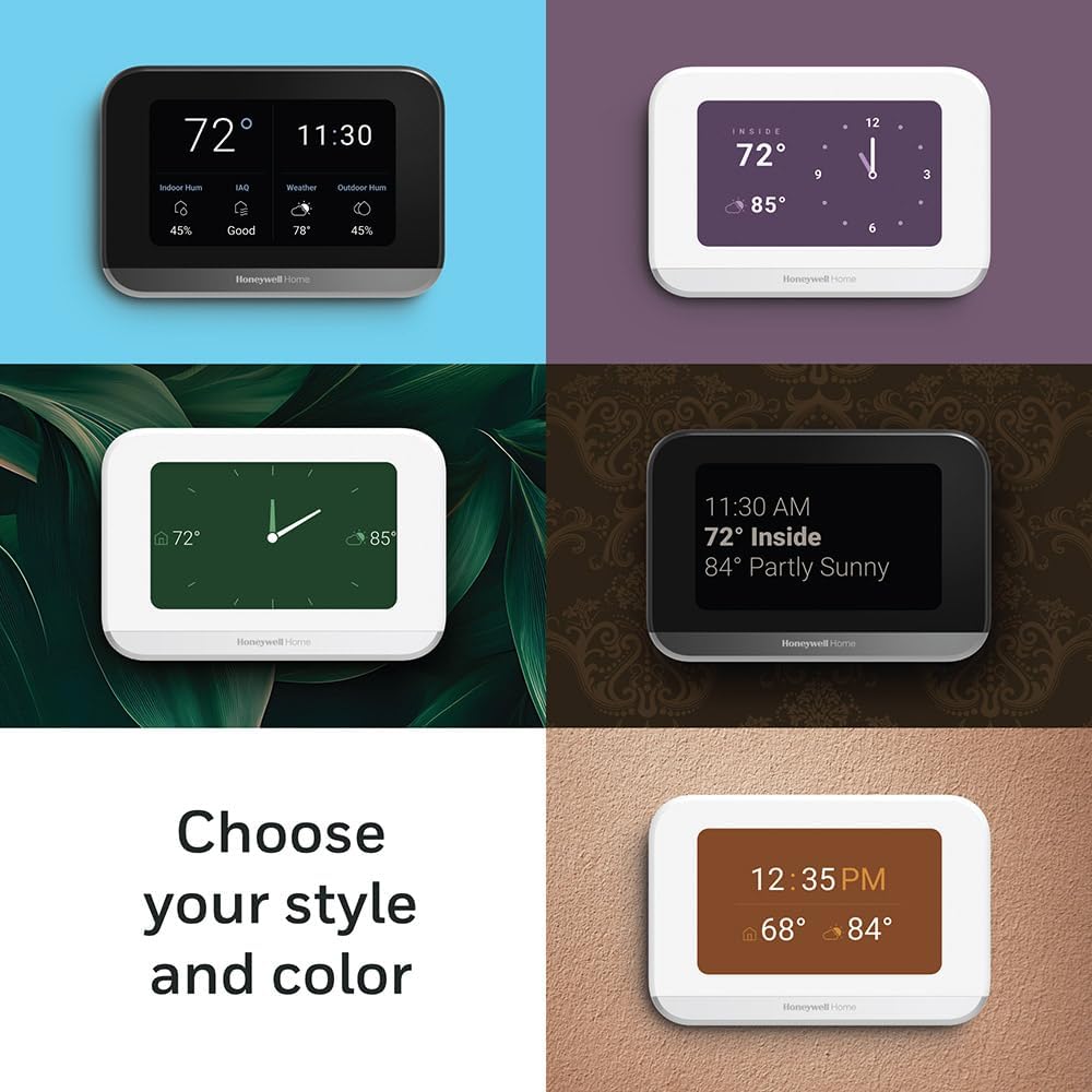 X7S Smart Wi-Fi Programmable Thermostat, White | Humidity Monitoring, 4.3" Customizable Touchscreen Display, Sensor