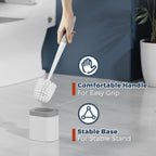 Toilet Brush and Holder Set, Space Saving, 2 Pack, White