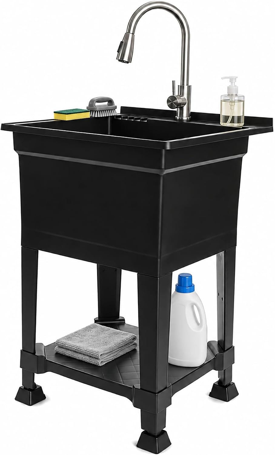 Utility Sink Black - Quick Connect Drain - 24 x 24 in