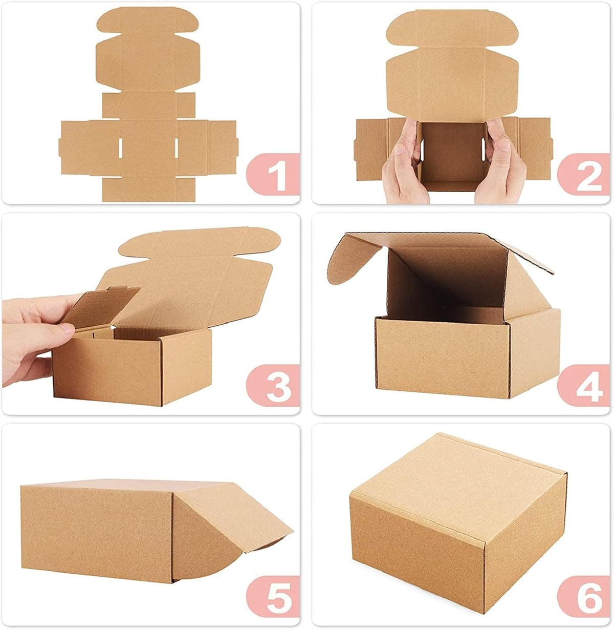 Shipping Boxes 9x9x4 inch Pack of 20, Brown Corrugated Cardboard Mailer Box