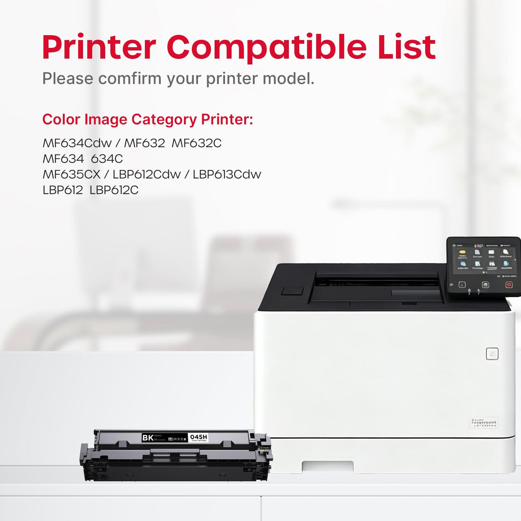 045H Toner Cartridge 4 Pack High Yield Compatible with Canon 045 MF632Cdw
