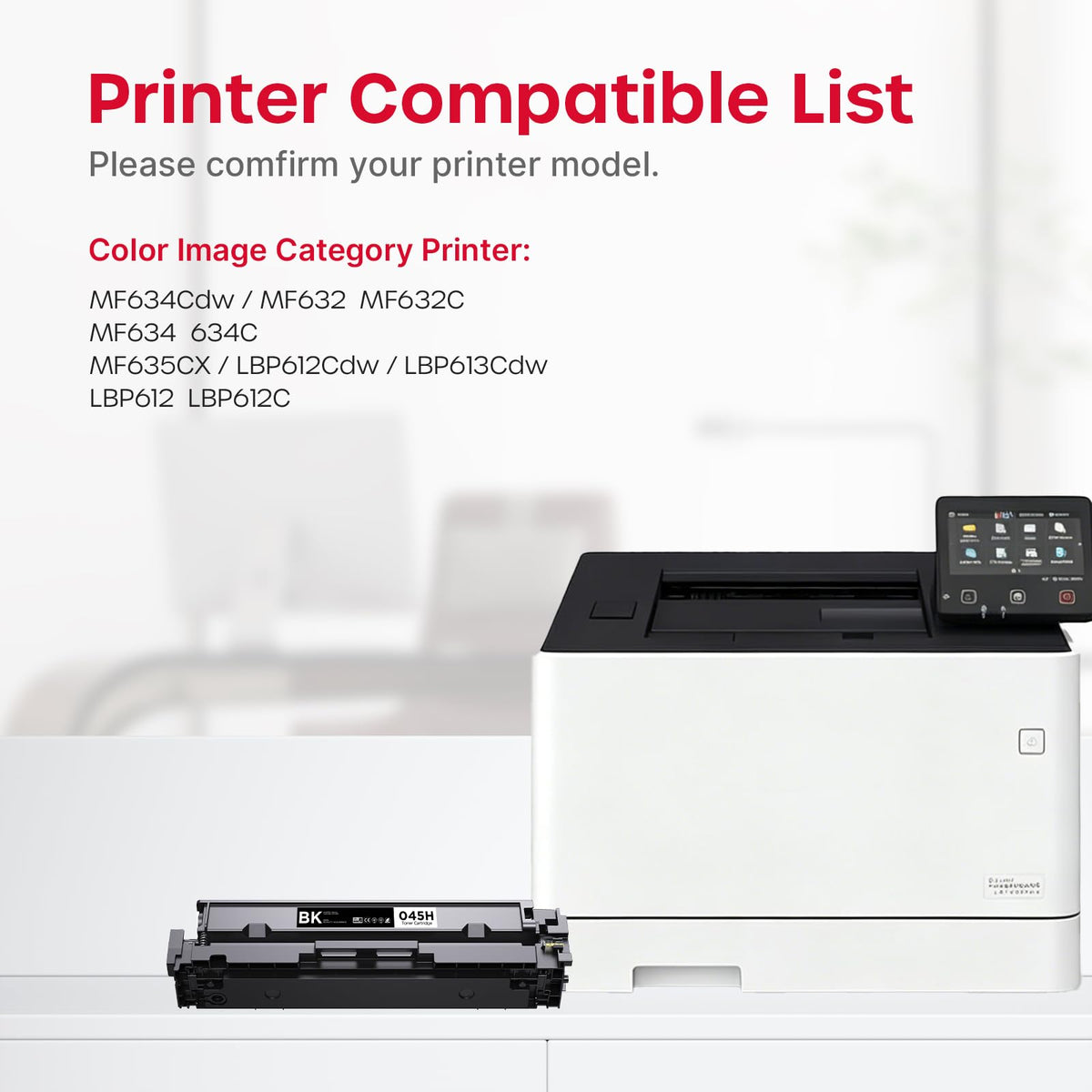 045H Toner Cartridge 4 Pack High Yield Compatible with Canon 045 MF632Cdw