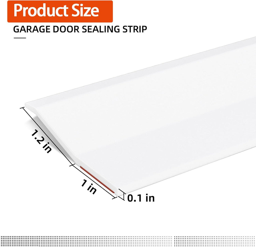 Garage Door Seal Top and Sides with Nails, 40 FT, White