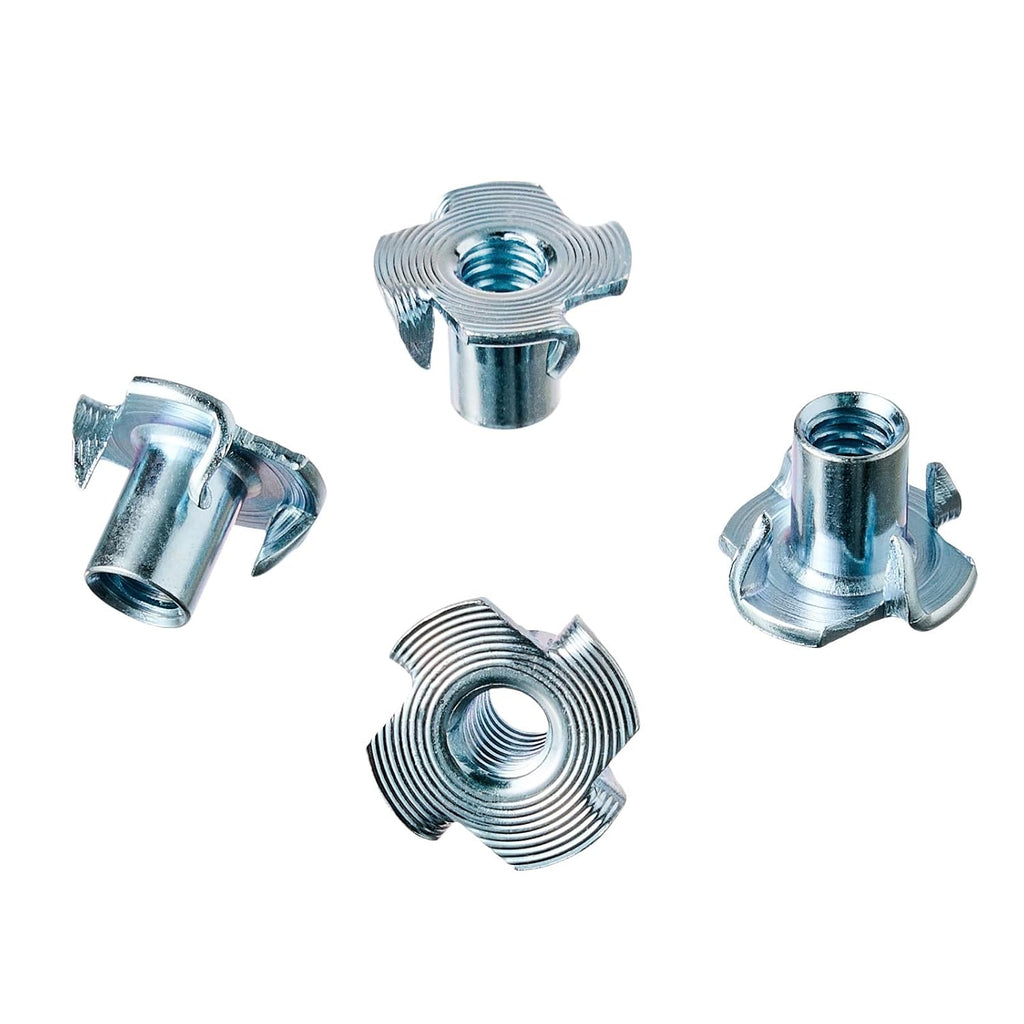 70Pcs Zinc Plated T-Nuts, 1/4"-20 Carbon Steel 4-Pronged Tee Nut