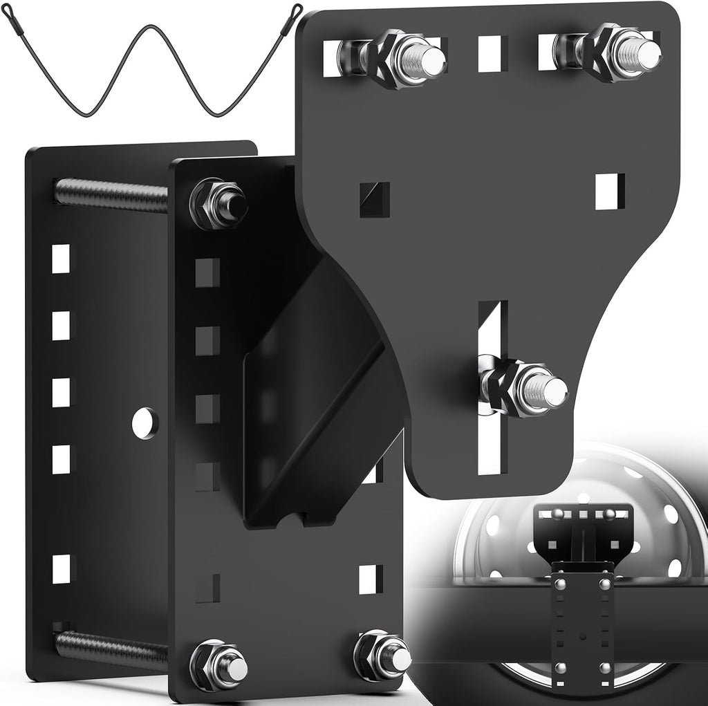 Trailer Spare Tire Mount for Utility Boat Trailer 3-Nuts Spare Tire Carrier Fits 4/5/6/8 Lugs Trailer Wheels on 4"