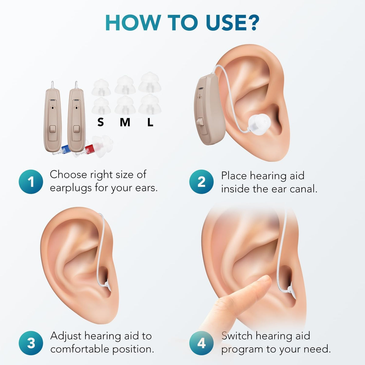 OTC Hearing Aids for Seniors, Rechargeable Hearing Amplifiers Devices