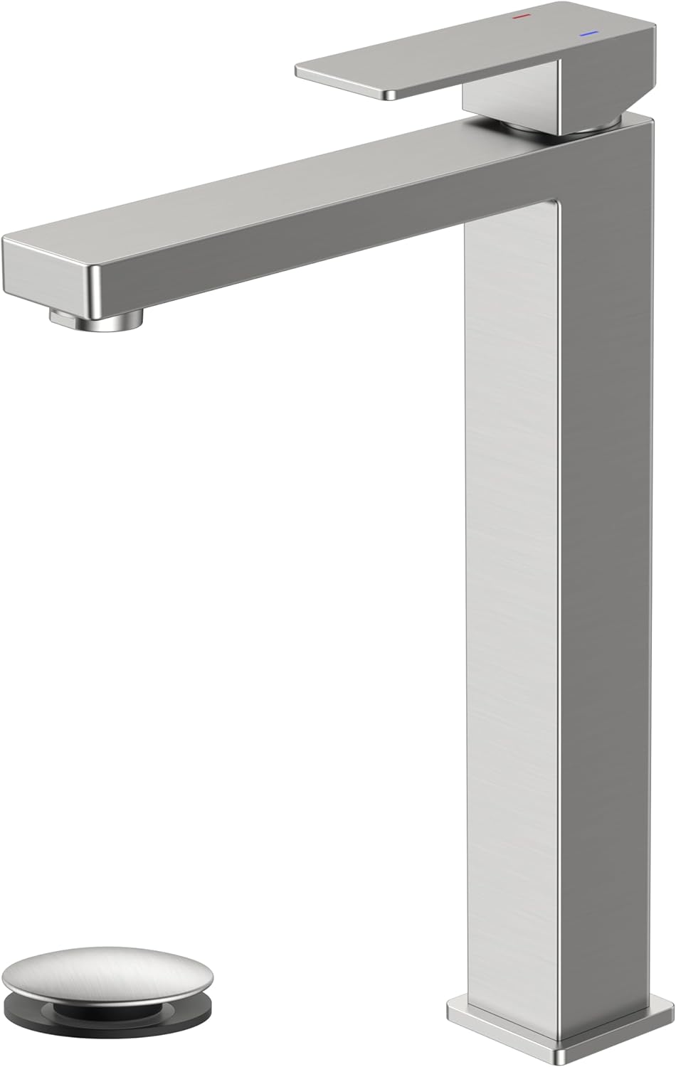 Vessel Sink Faucet Single Hole, Brushed Nickel Tall Bathroom Faucet