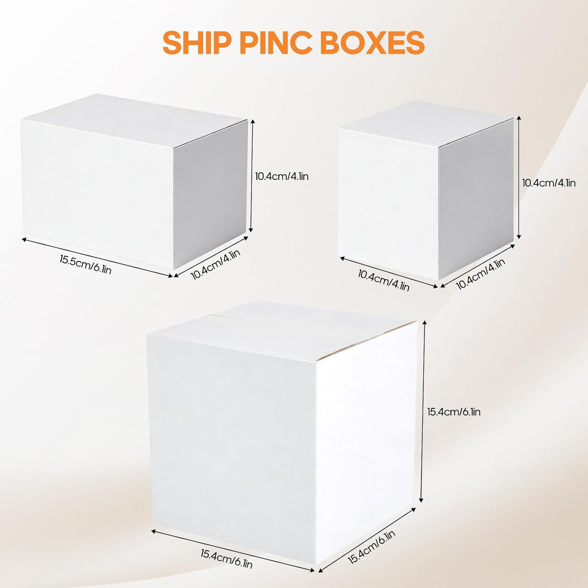 (4" x 4" x 4", 25 Pack) Shipping Boxes, White Corrugated Box Mailers