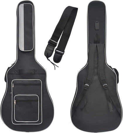 41 Inch Acoustic Guitar Gig Bag with Dual Adjustable Shoulder Strap and 5 Pockets, Guitar Storage Case Bag with Back
