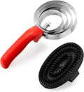 2 pcs Reversible Stainless Steel Curry Comb with Rubber Curry, Black