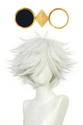 Qifrey Cosplay Wig Glasses Set Adults Witch Hat Atelier Qifrey Costume Accessories Wig Eyewear for Halloween (White)