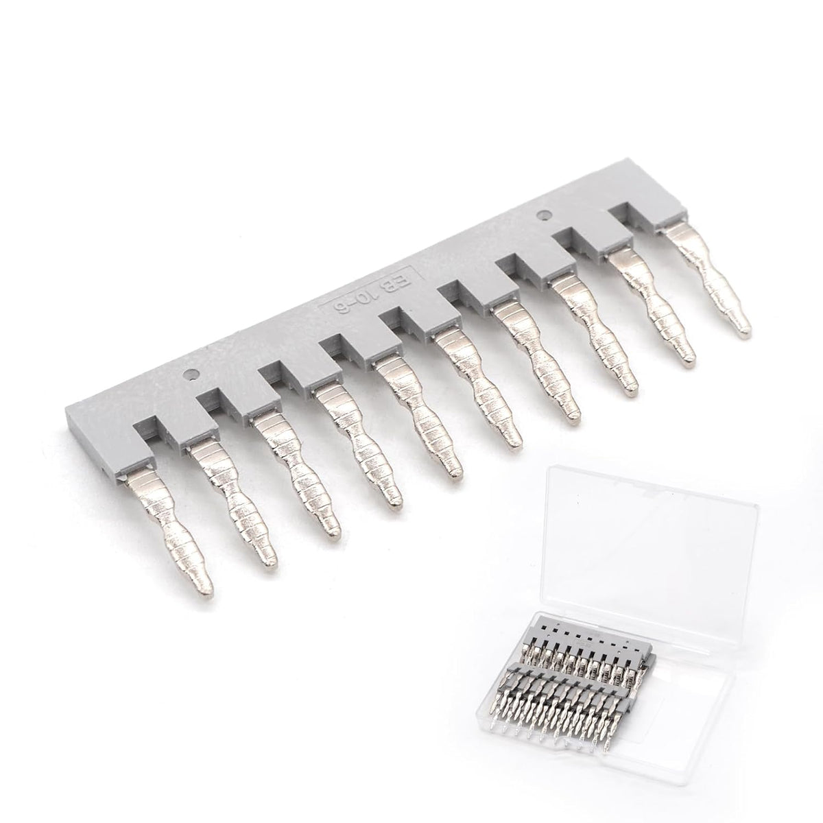 10Pcs EB10-6 Terminal Bridge Connector, DIN Rail Side Plug-in Block
