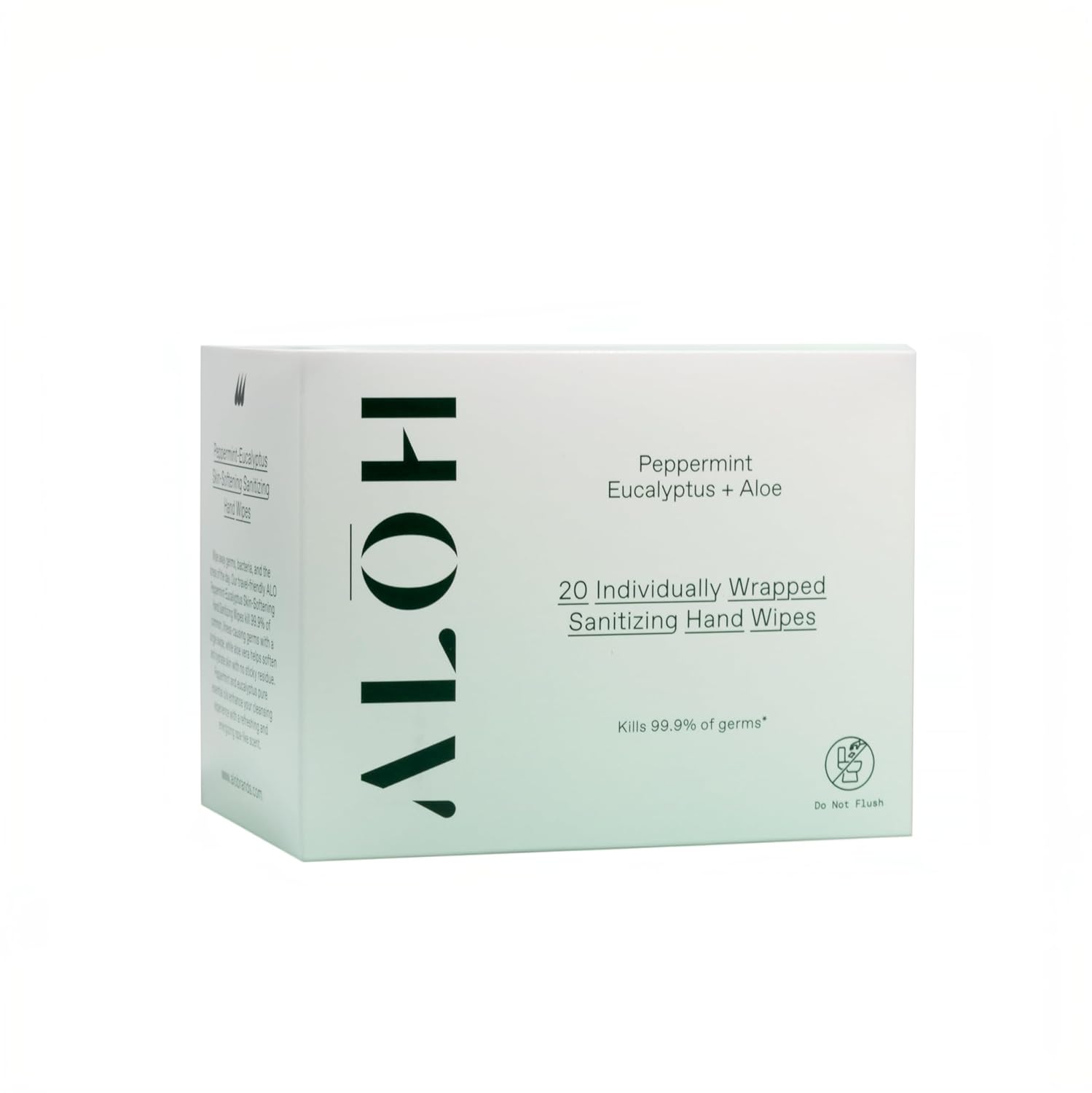 ALŌH Peppermint Eucalyptus + Aloe Hand Sanitizer Wipes Individually Wrapped | Clean Hands, Clear Mind, On The Go