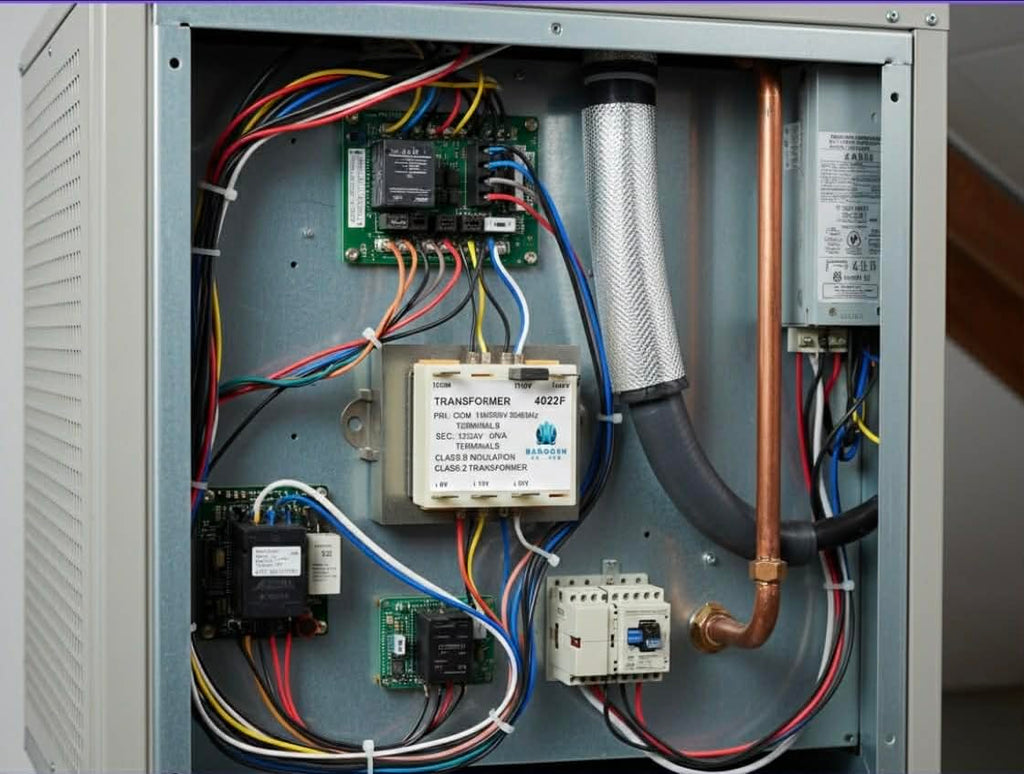 Bagoosh HVAC Transformer – 40VA, 110V/208V to 12V/24V Class 2 Power Transformer for air Conditioning, Furnaces, and Industrial Control Systems.